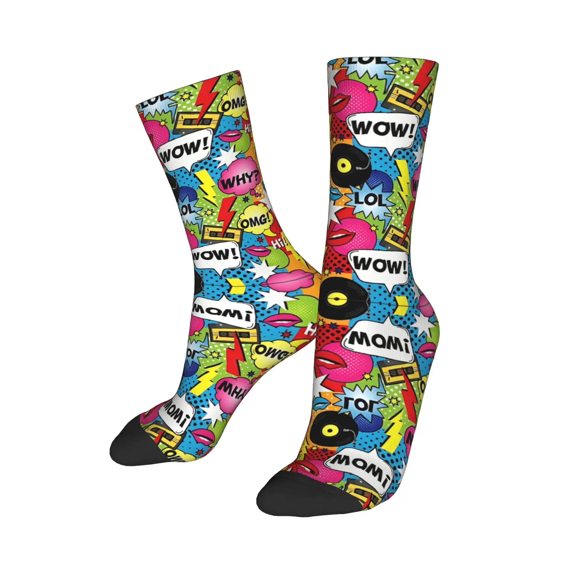 Comic Book Explosion Vintage Graffiti Art Pattern 92788559 Stockings Elegant Socks Winter Anti Bacterial Socks Men Cycling Socks