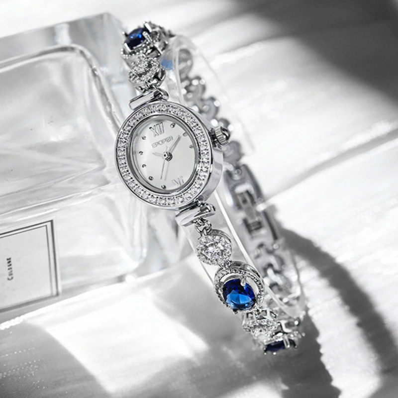 Crystal Clear Elegant Bracelet Quartz Wristwatches Rome Time Scale Dream Flower Garden Ladies Watch Summer Popular Casual Sports