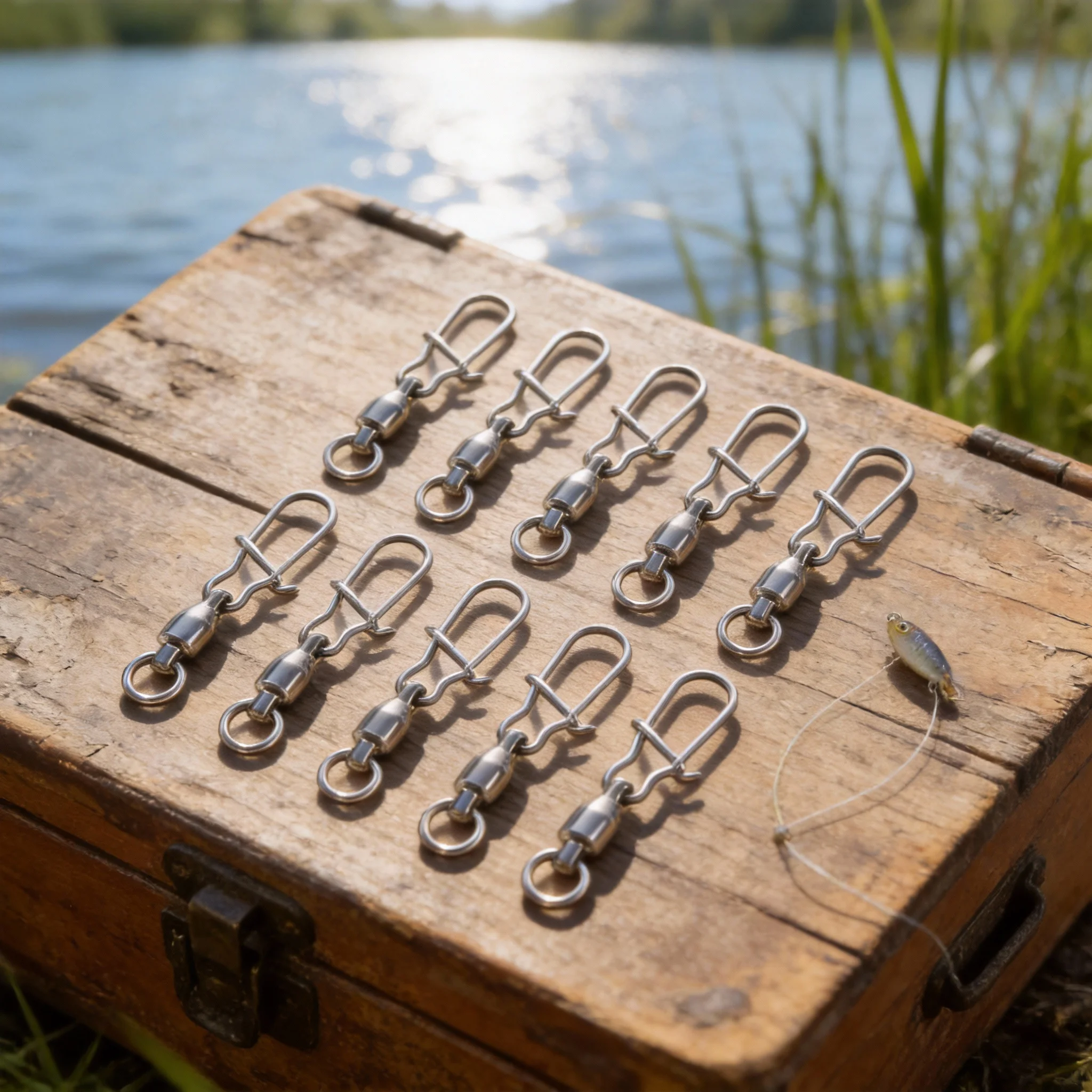 

10 Pcs Fishing Swivel Snap Stainless Steel Connectors 3 Sizes High-Speed 10pcs/Pack Silver High-strength Snap Connectors Parts