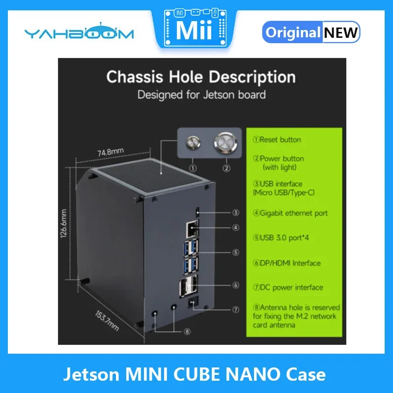 Imagem -02 - Jetson Mini Cube Case Chassi de Liga de Alumínio Suporte Nano Orin nx po nx po nx Orin nx Tx2 nx