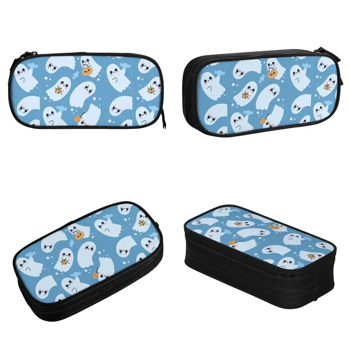 New Sweet Ghost Halloween Pumpkin Pencil Case Cute Pencil Pouch Pen Box for Student Large Bag School Supplies Gifts Stationery