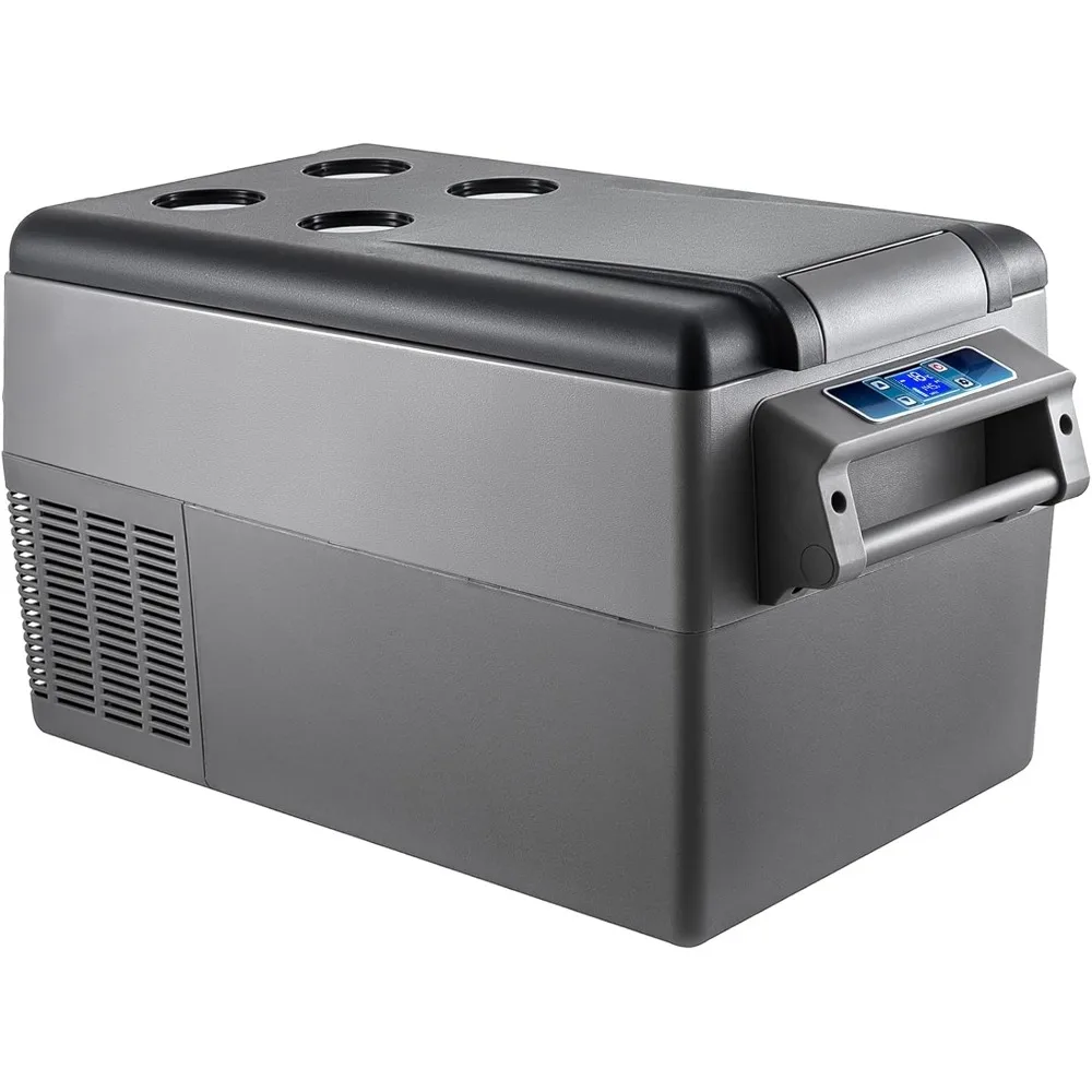 Portable 37 Quart(35 Liter) 12 Volt App Control(-4℉~68℉), Car Refrigerator Dual Zone with 12/24 & 110-240 for Camping