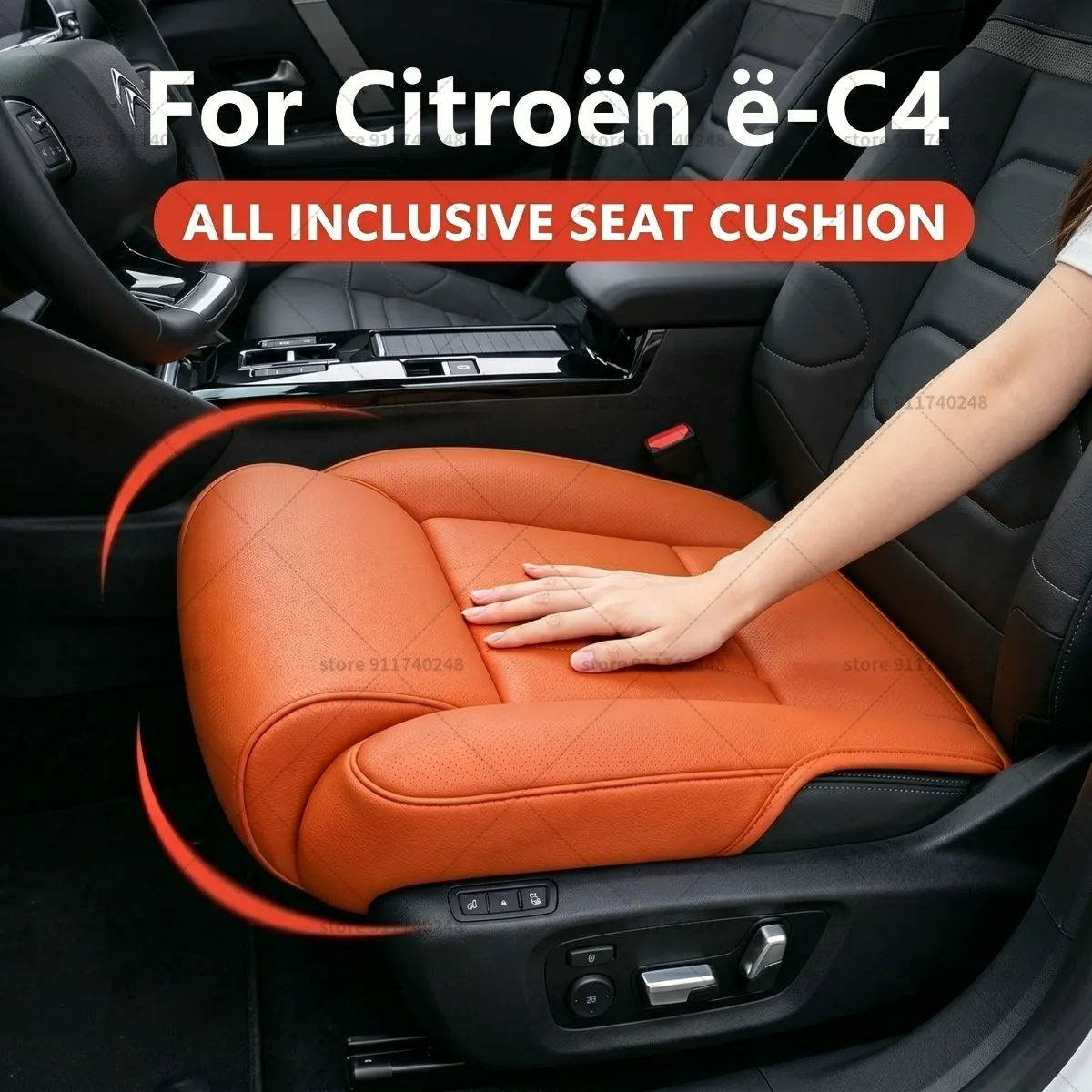 

For Citroën ë-C4 Seat Leg Support Extension Cushion Thigh Support Pillow Memory Foam Leather Leg Extender Interior Accessories