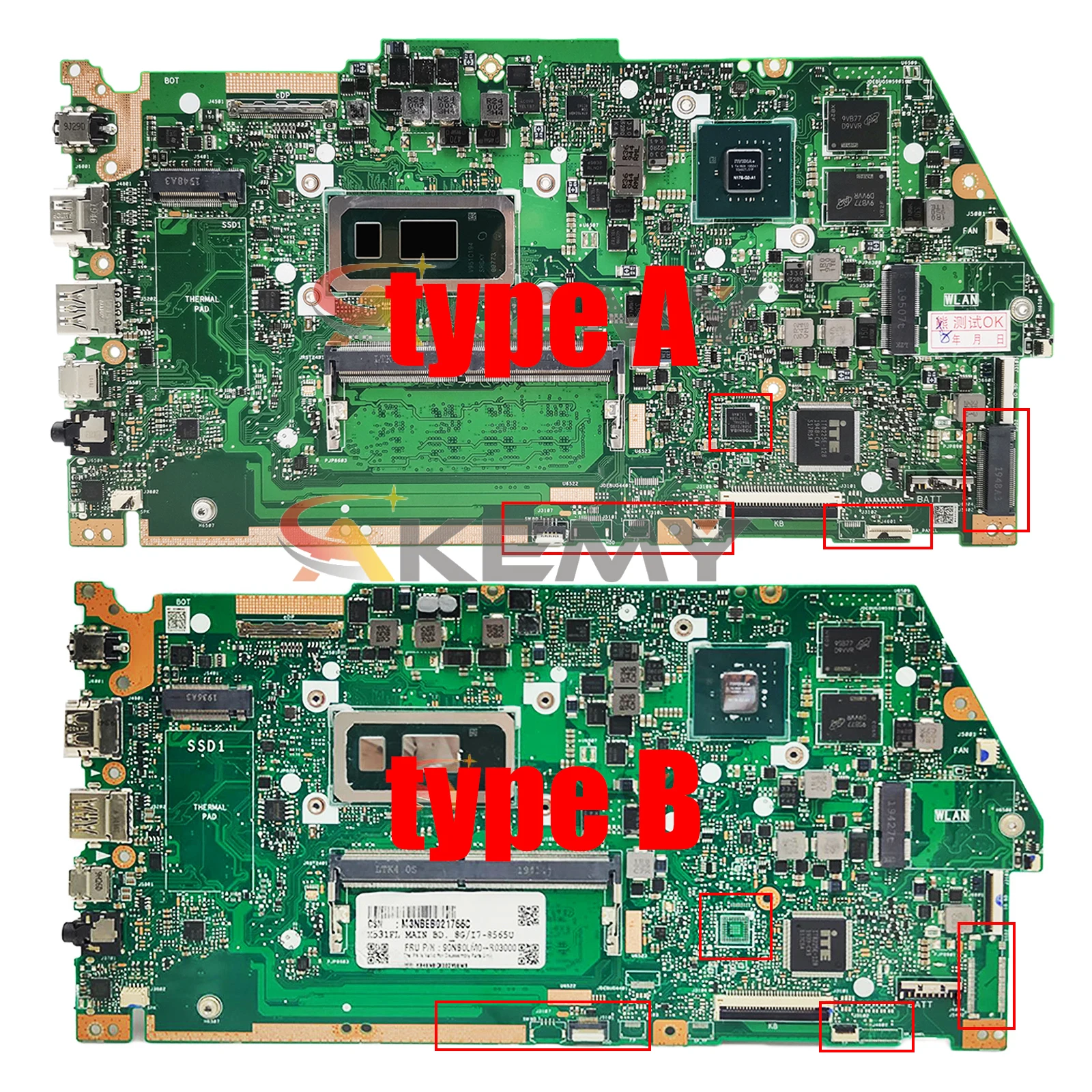 AKEMY X532FL Mainboard For Asus X531FL X532FLC X532F X531F S531F X532FAC Laptop Motherboard With CPU i3 i5 i7 8th/10th 4G/8G RAM