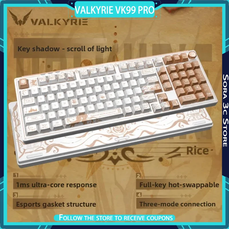 

Механическая клавиатура VALKYRIE VK99 Pro, 1 мс, суперкордельное реагирование, горячая замена, структура прокладок для киберспорта, индивидуальная игровая клавиатура