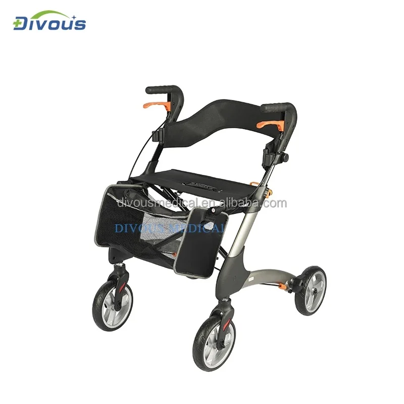 Aluminum Outdoor Rollator Wer All Terrain Wer Rollator With Rubber Wheels Quick Folding Rollator view 3