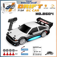 AE86 RC Drift Racing Car 1/24 4WD 30KM/h High Speed with Light 2.4G Radio Controlled Vehicle Model Race Competition Toy for Boys