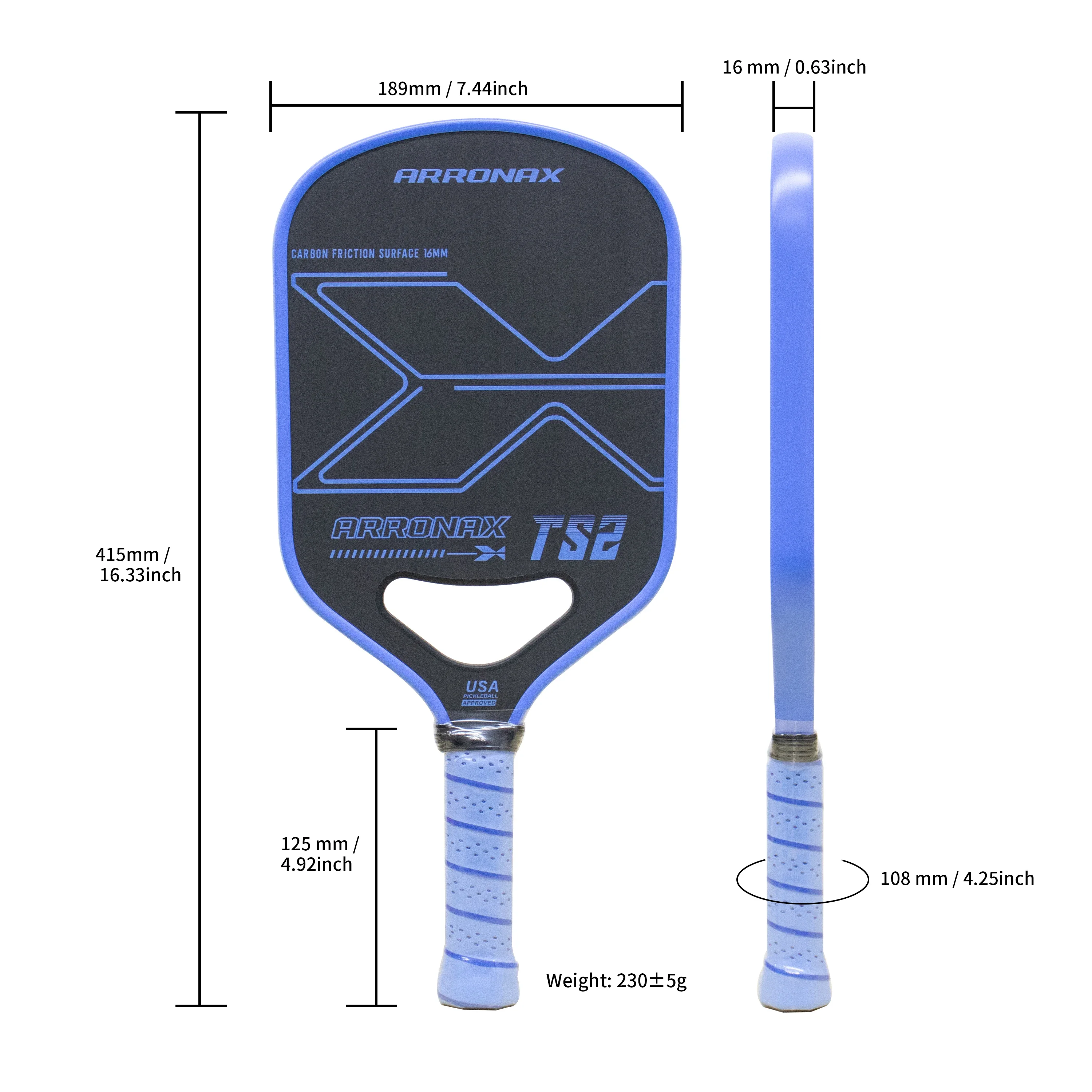 Arronax-Pickleball Paddles Rackets, Thermoformed Carbon Fiber Face, Custom Pickleball Paddle, Gift for Kids and Adults