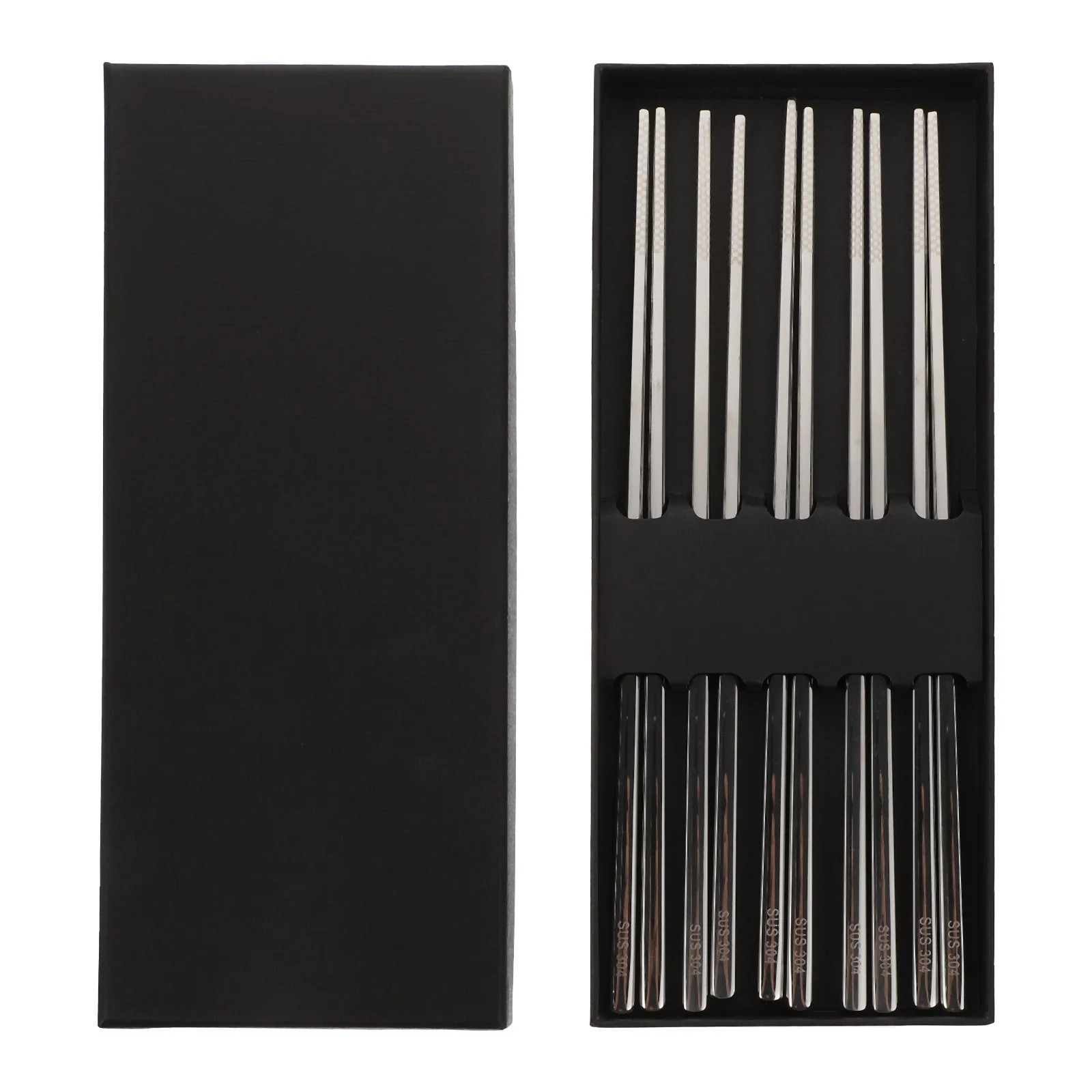 

Stainless Steel Chopsticks Set 5 Pairs Reusable Kitchen Tools for Picnics Barbecues Travel Camping Parties Everyday