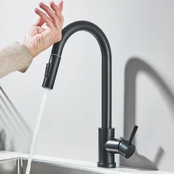 Smart Touch Sensor Kitchen Faucets Sensitive Smart Touch Control Faucet Mixer Tap Pull Out 360 Rotation Sensor Faucets