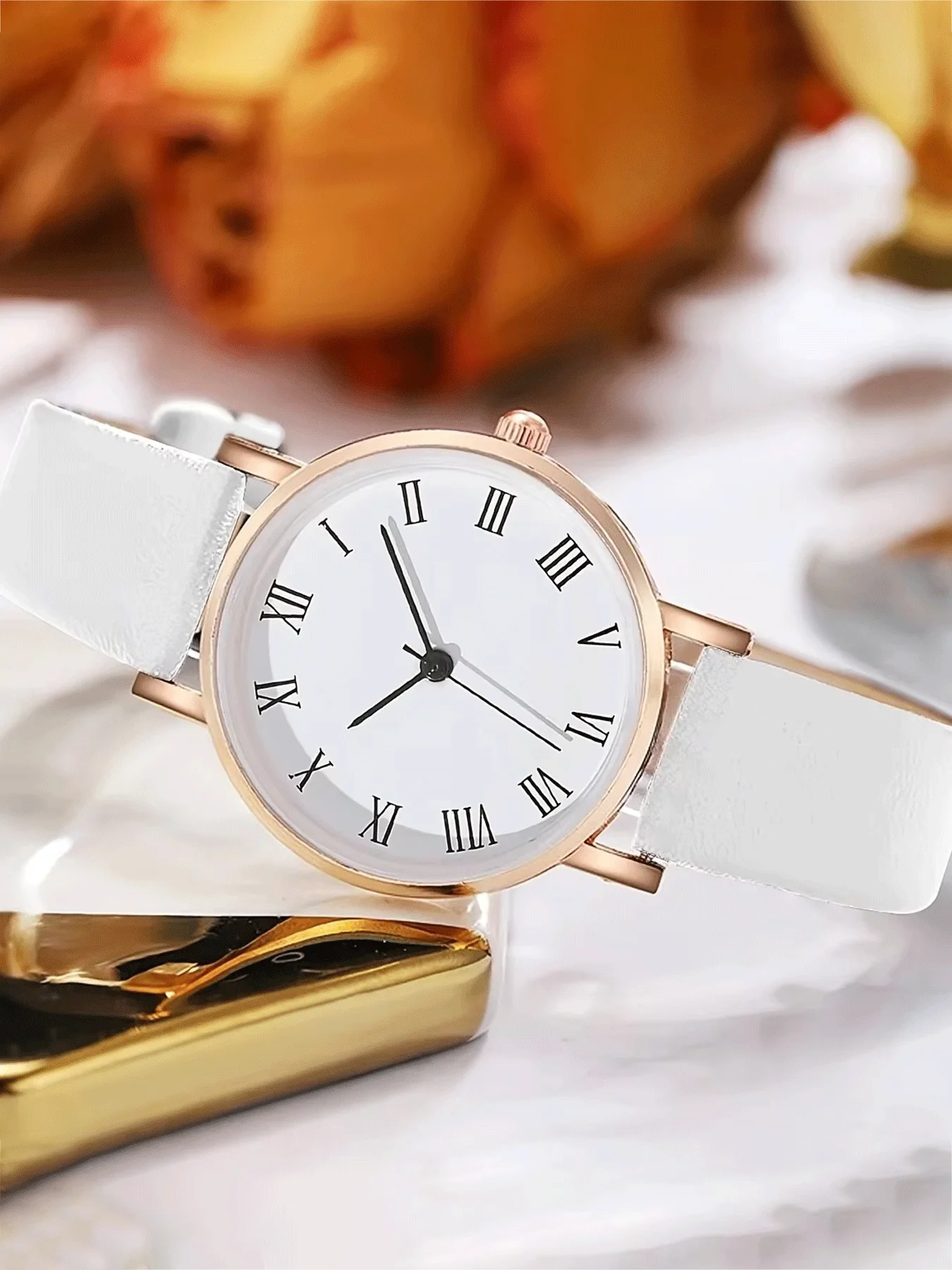 2-piece fashionable round versatile design, light luxury women's watch, women's high-end feel, business temperament set