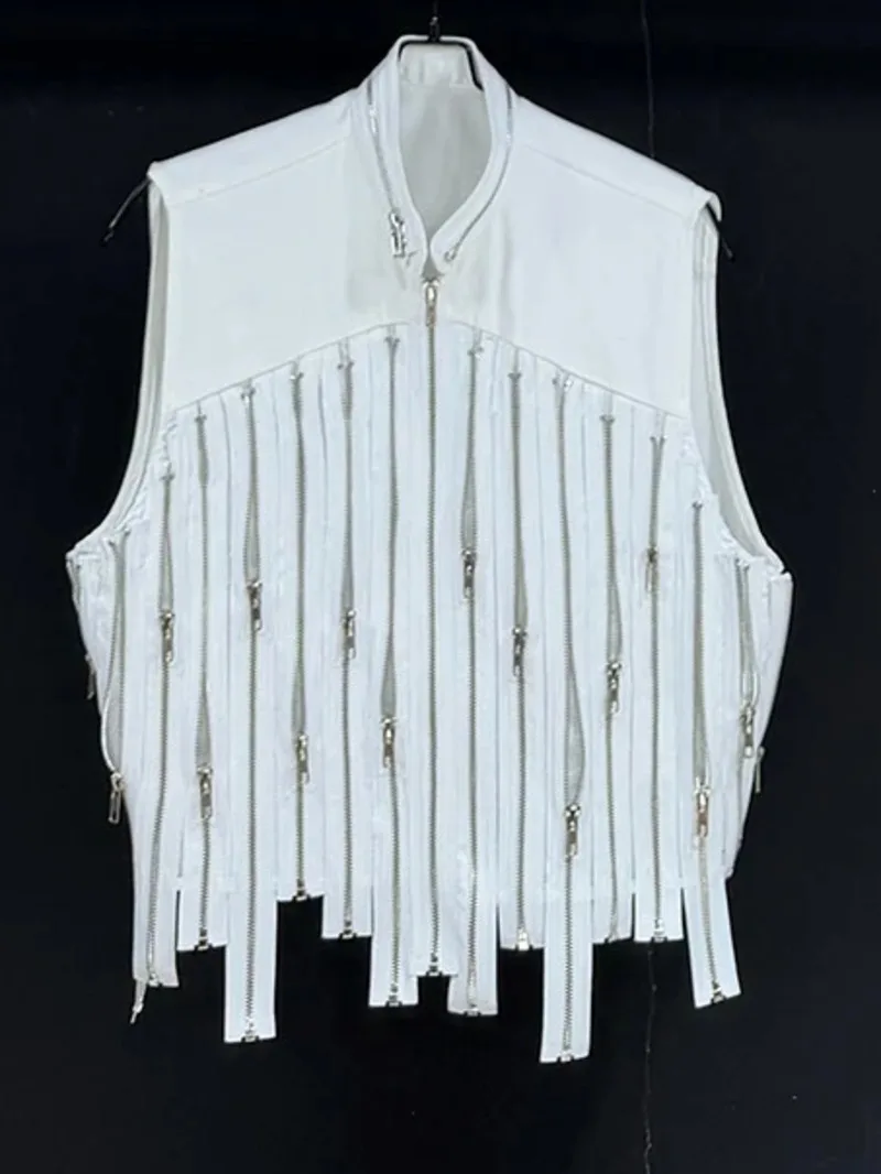 Trendy Stand Collar Zipper Vest Men High Street Versatile Sleeveless Jacket 2026 Spring New Fashon Male Waistcoat GY89