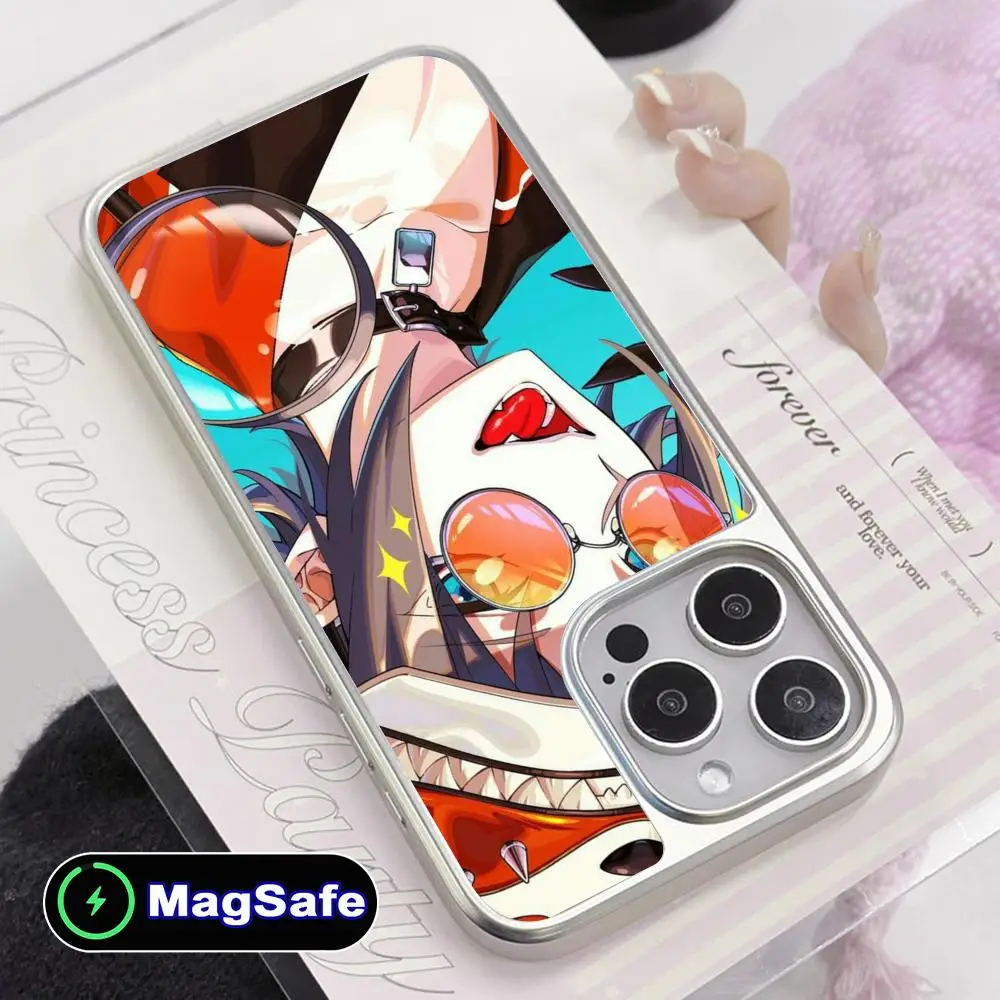 

Anime Mysta Rias Mobile Phone Case for iPhone 17 16 15 14 13 12 11 Air Pro Max Plus Magsafe Silver Plating Colorful Cover Luxury