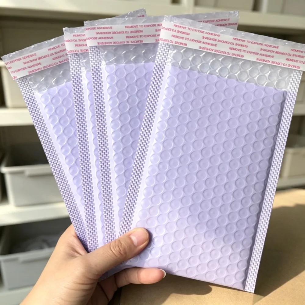 5 Pieces 13x20cm Mailers Padded Envelopes Self‑Seal Waterproof Bubble Bags for Small Cards Jewelry Gift Shipping Packaging