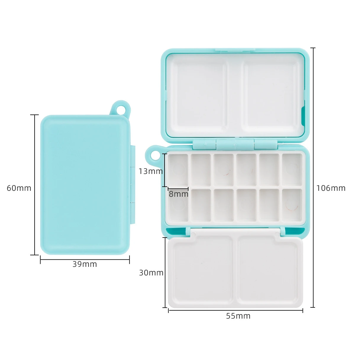 1 ชิ้น Mini แบบพกพาพลาสติกภาพวาดกล่องสําหรับสีน้ํา Subpackage