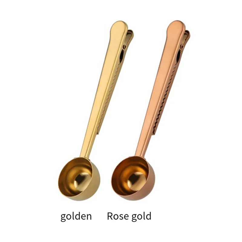 NOCM 2 In 1 Coffee Spoon Coffee Powder Measuring Spoon With Sealing Clip Tea Milk Powder Spoon Coffee Accessories