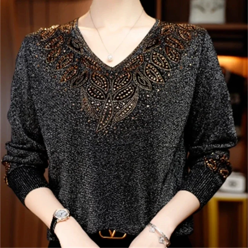 

Новый весенний вязаный свитер с длинными рукавами, темпераментный вязаный свободный базовый топ