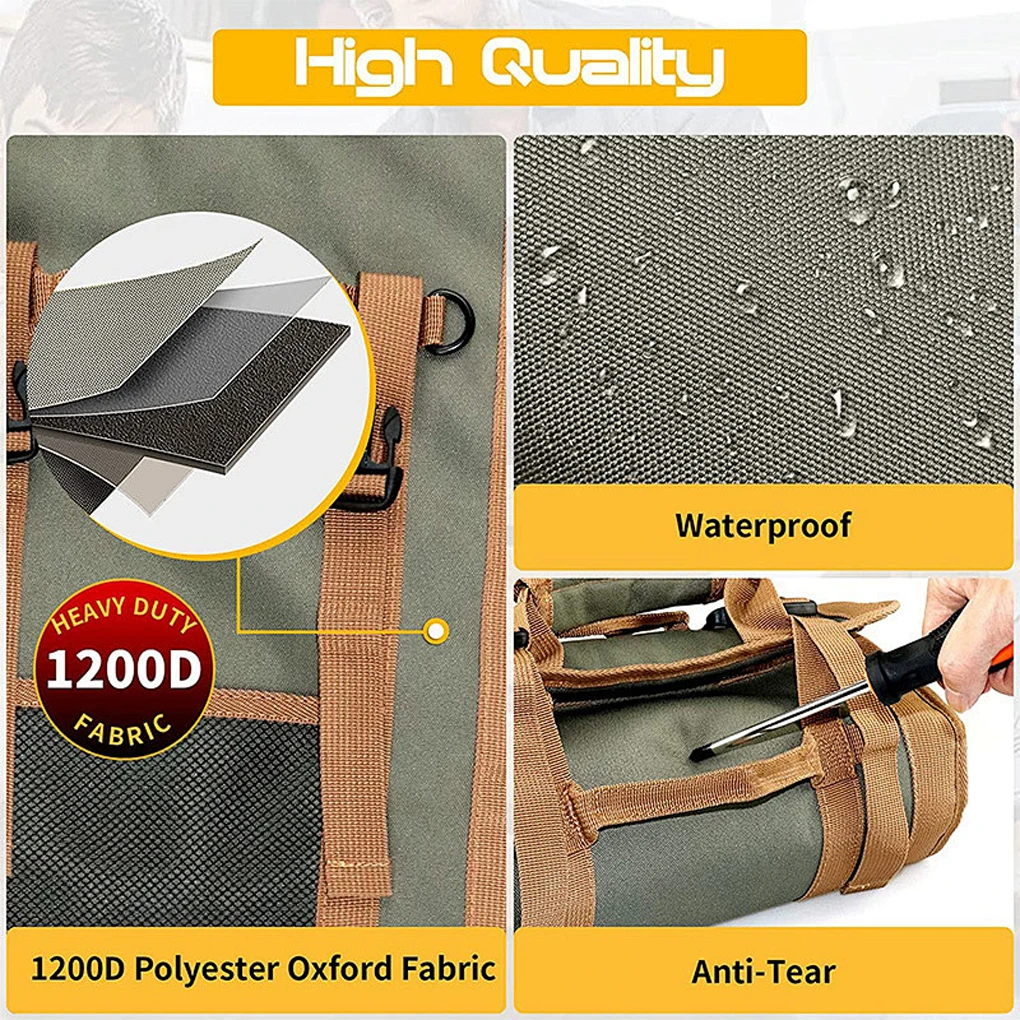 Multi-Purpose Hardware Tool Bag Rolled Portable Tools Storage Bag Waterproof Professional Multi-Pocket Pliers Wrench Storage Bag