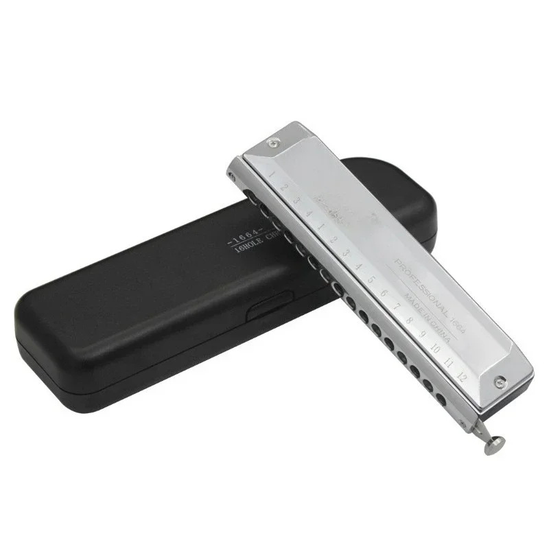 16-Hole 64-tone chromatic harmonica, beginner to play the sixteen-hole harmonica