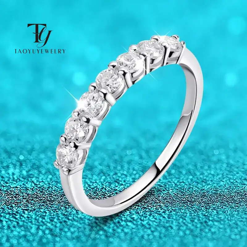 TY 0,7 CT 3 mm Edelstein Moissanit Ringe für Frauen 925 Sterling Silber S Sier passende Hochzeit Dias Band stapelbar Ring Geschenk