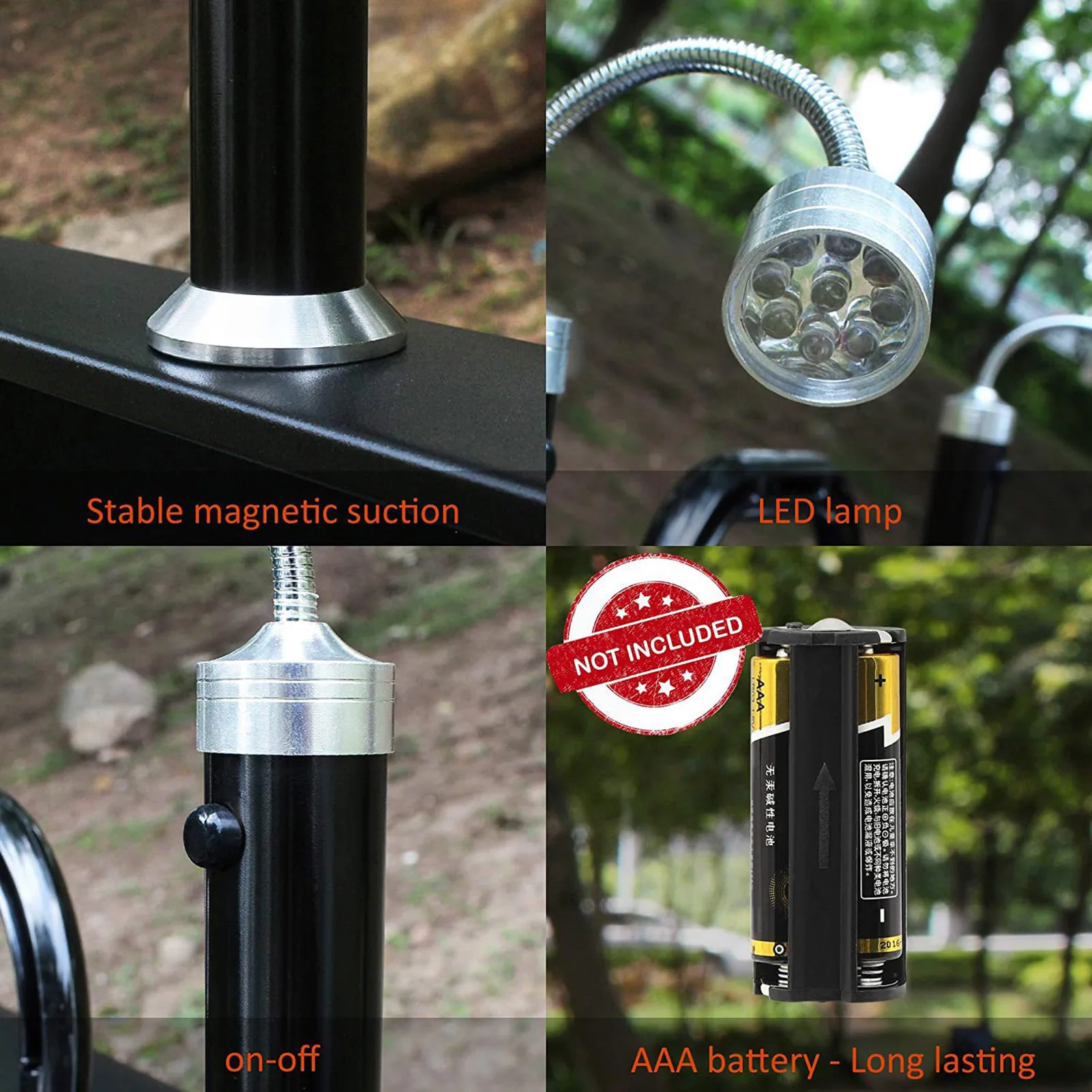 Car Maintenance Light Flashlight Battery Operate LED Tactical Flashlight for Indoor & Outdoor Camping