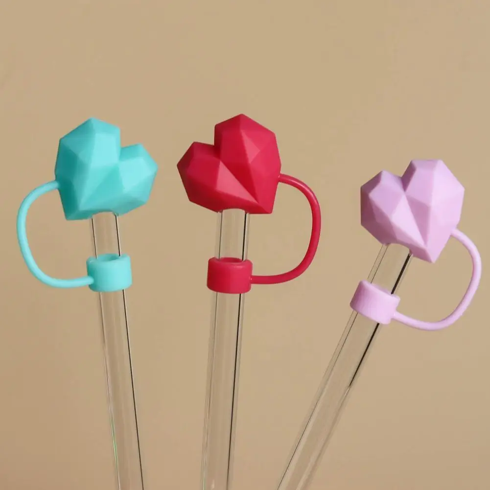 Heart Straw Cap Covers Toppers Silicone Accessories For Cups 30&40 Oz Tumbler Reusable Straw Tips Lids Protect Cover