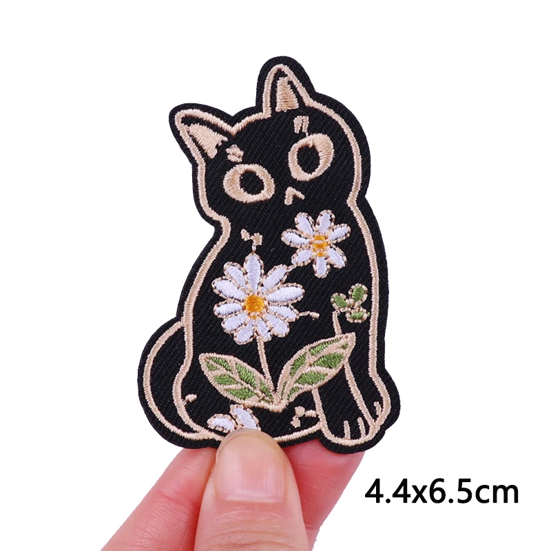 Cartoon bestickte Patches Eisen auf Patches für Kleidung thermoadhäsive Patches auf Kleidung DIY süße Katze Patch Jacke Applikation