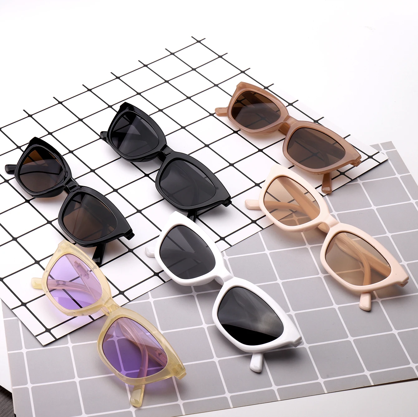 1pc/3pcs Cat Eye Radfahren Sonnenbrille Frauen Mode Designer Cut Kleine Rahmen Shades Retro Männer Party Damen brille UV400