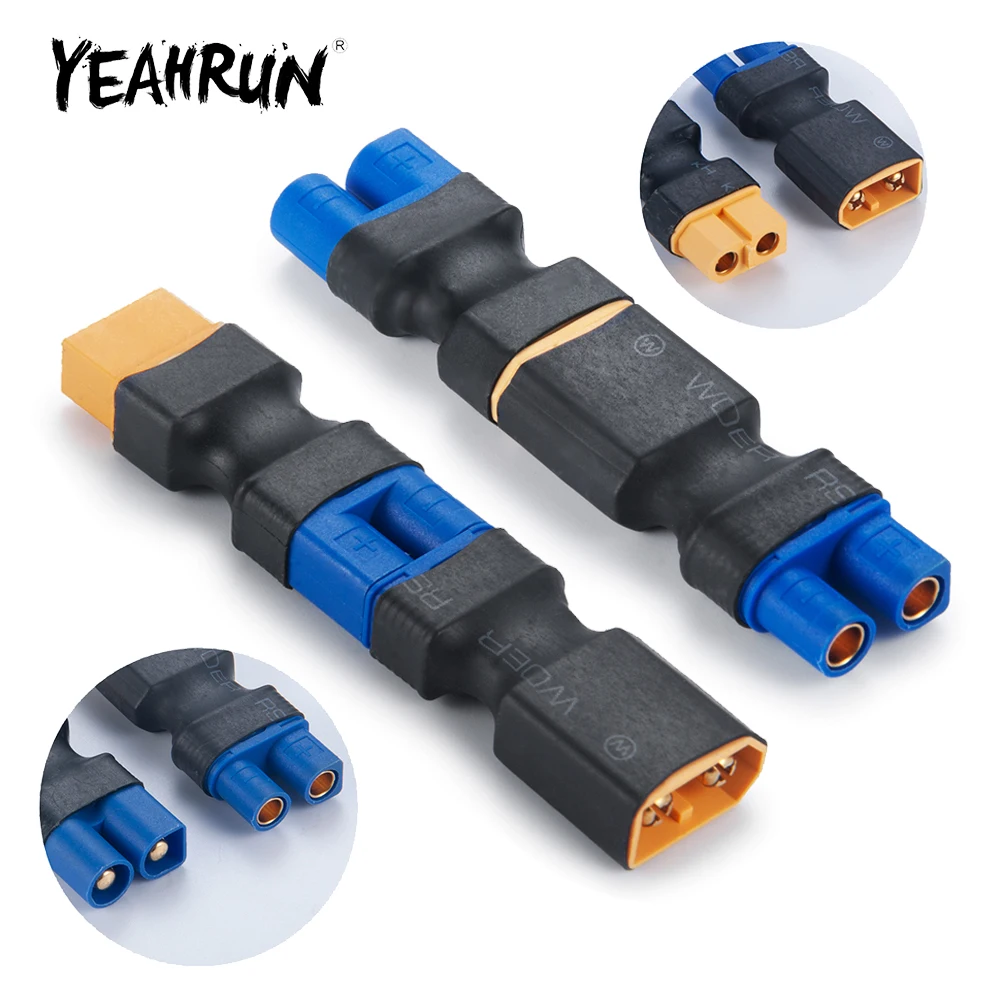 YEAHRUN Female Male Adapter EC3 Banana Plug Bullet Connector T/XT60 Deans RC Lipo Battery DIY Parts for 1/10 RC Car Model
