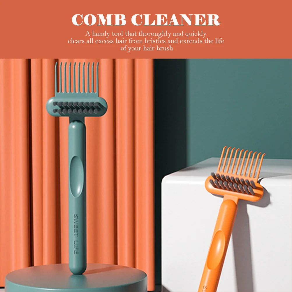 قطعتان من منظف فرشاة الشعر، مشط تنظيف المخالب، يزيل الشعر الزائد بدقة، سهل الاستخدام لأداة تنظيف المشط الروتيني للمكياج #1