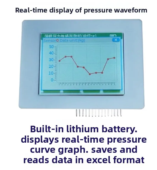 Thin film pressure sensor data collection board 16 channel wireless host computer waveform display