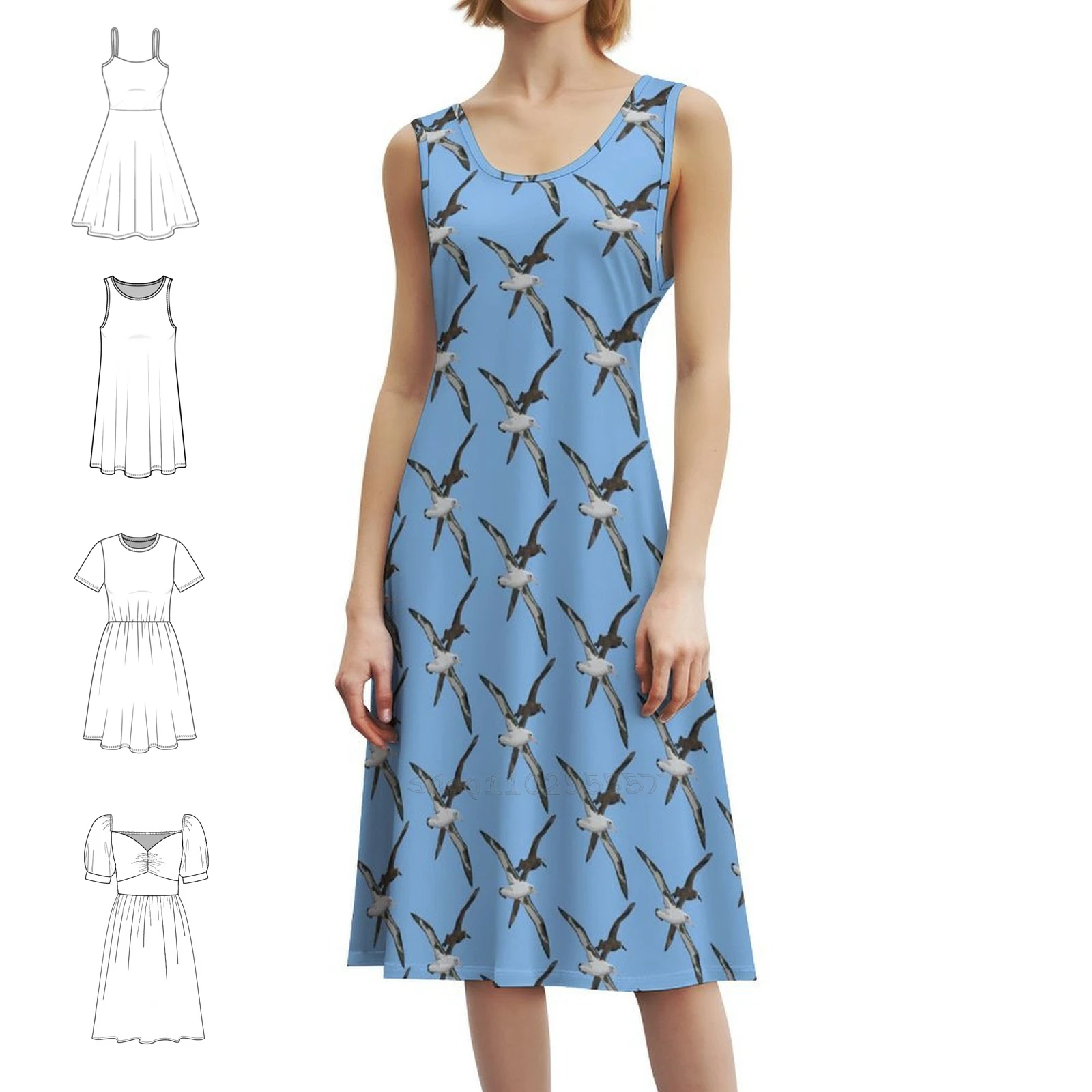 

Lembali Albatross и винтажное богемное платье Albatross с пышными рукавами или варианты без рукавов для женщин, платье Albatross