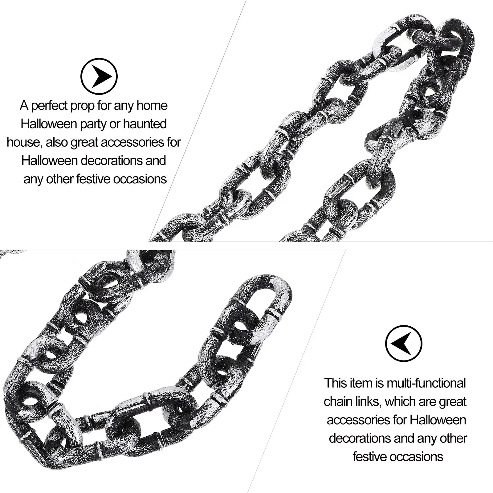 1M Halloween Chain Costume Shackles Barrier Decor Simulation Large Iron Chain Fake Prisoner Accessories Prop Chains Decoration