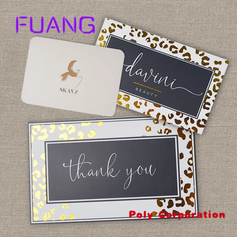 Custom  Luxury custom printing embossed 500gsm cotton paper cardboard name business card Luxury Thank You Card For Small Busines