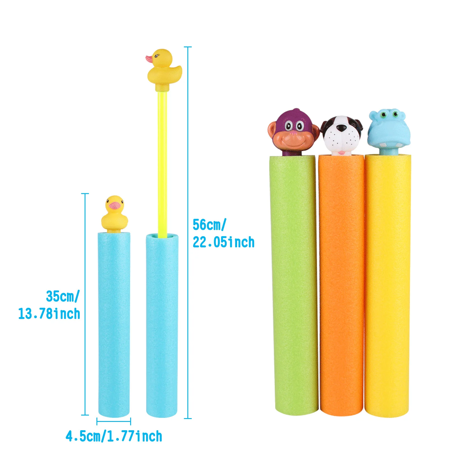 Cute Animal Push Pull Foam Water Gun Shooter Soaker Blaster Toy for Swimming Pool Beach Summer Outdoor Play Toy Kid Children Toy