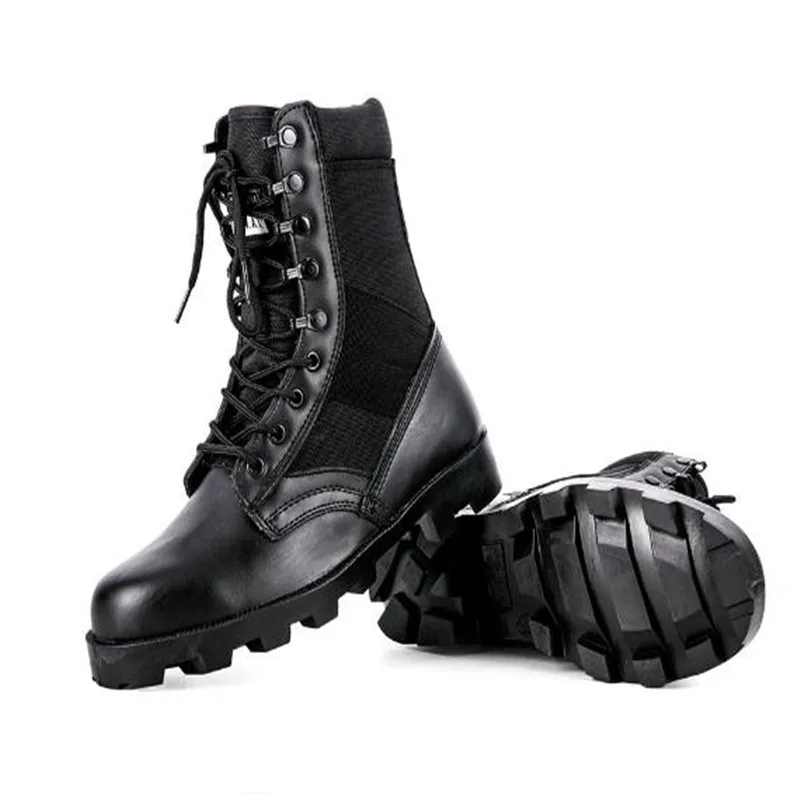 Tactical Boots Men Training Special High-Top Shoes Outdoor Shock-Absorbing Hard-Soled High-Waist Hiking Shoes