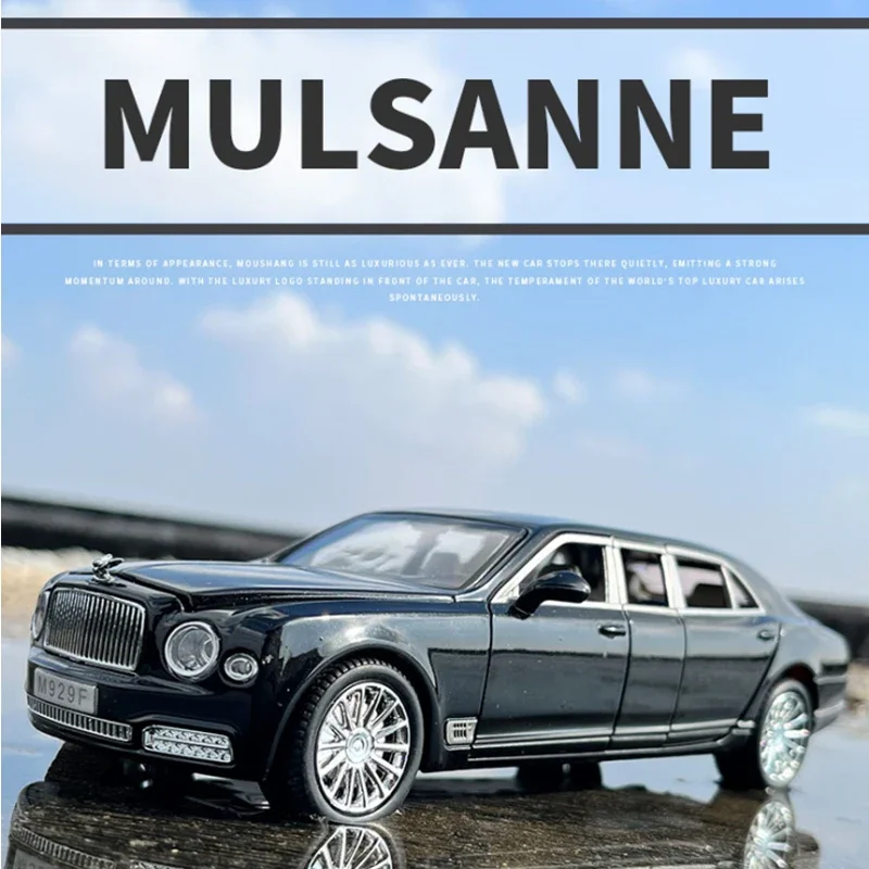 1:24 модель автомобиля из сплава Mulsanne, литье под давлением и игрушечный транспорт, металлическая модель игрушечного автомобиля, высокая имитация звука, свет, коллекция подарков