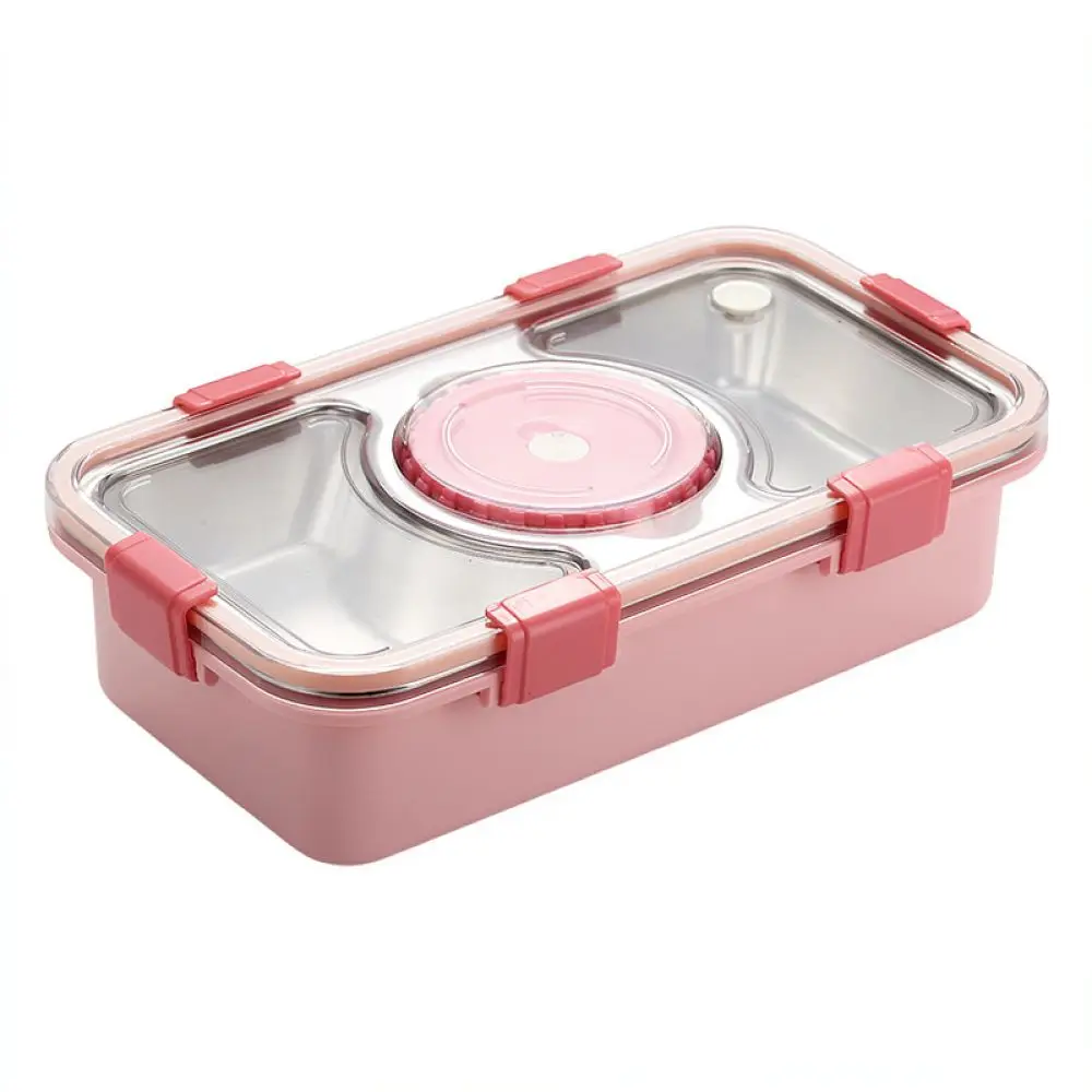 Four Compartment Bento Box For For Lisheng 304 Stainless Steel Food Container Leakproof Lunch Case Portable Office Student Meal