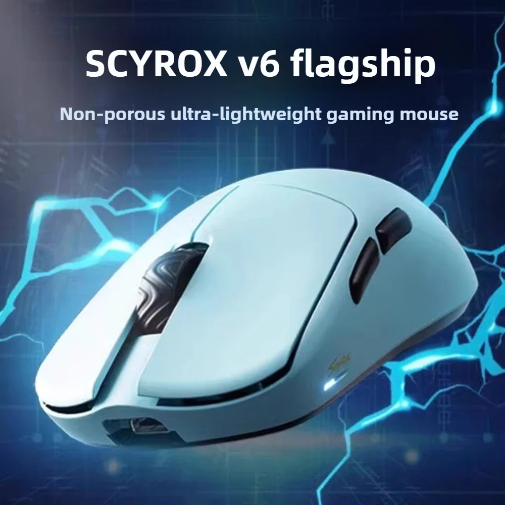 

SCYROX V6 non-porous wireless mouse esports 40g with 8k receiver pixart 3950 fast response 750IPS high quality 8KHz web driver