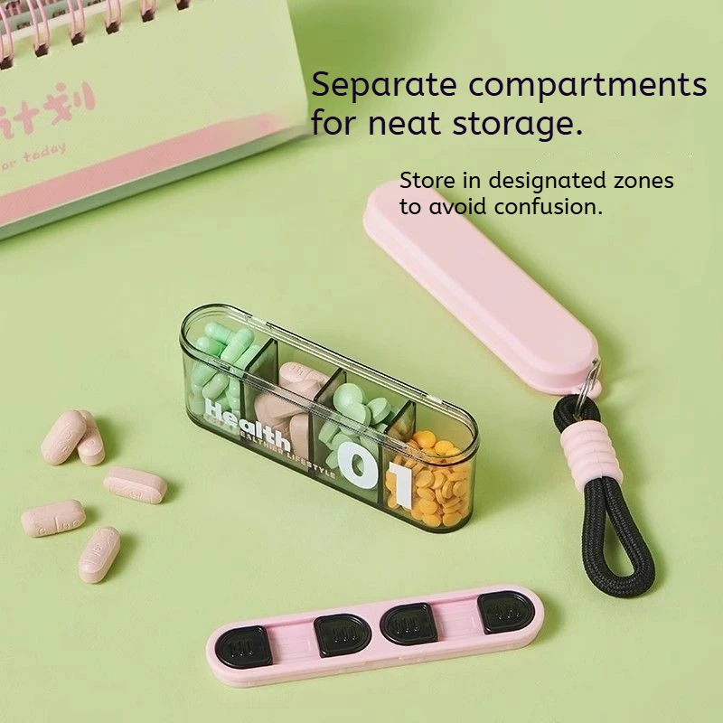 

Отделенные портативные футляры для таблеток с крышкой и отсеками, мини-герметичное пылезащитное хранилище для дорожной коробки для таблеток