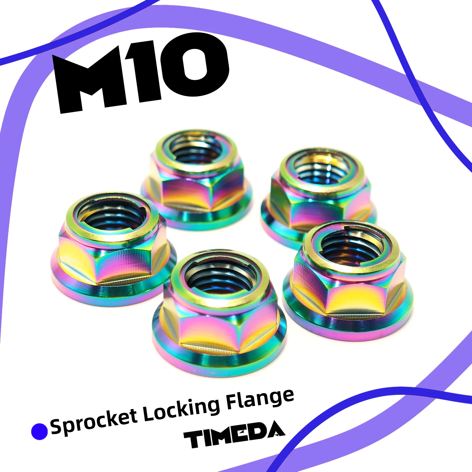 M10 Titanium nut Flange Lock Nuts for Cycling Modification