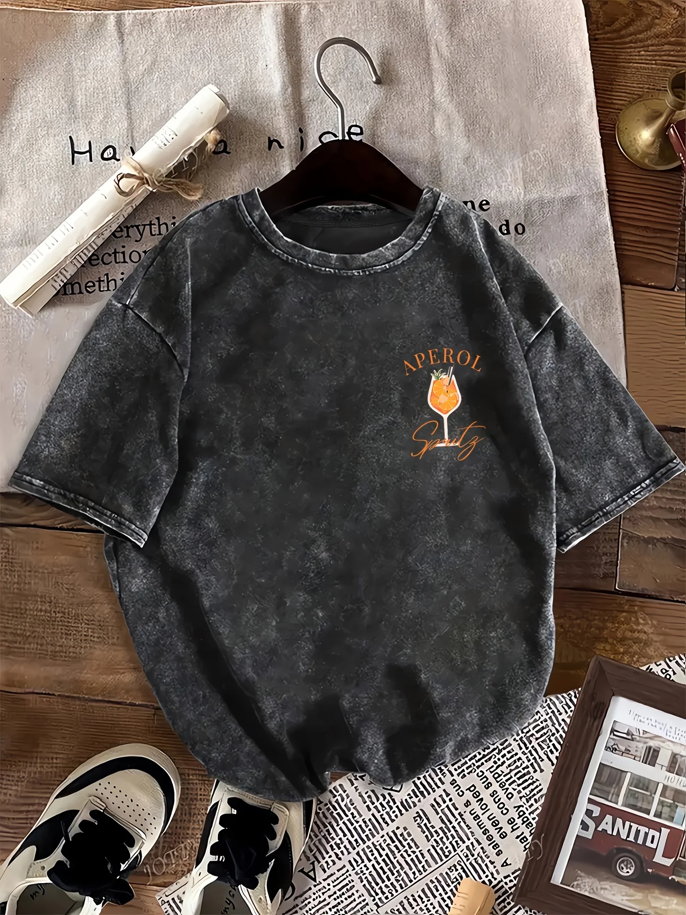 Women'S Casual Summer Washed Cotton T-Shirt 