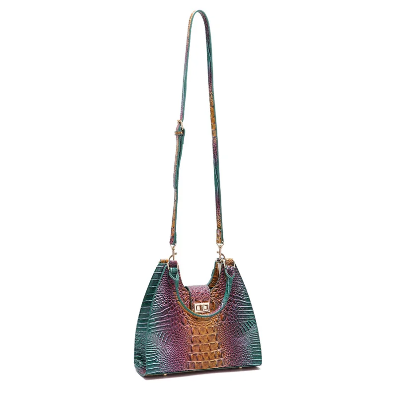 Lady Trendy Crocodile Pattern Bag Women New Trendy Vintage Soft Leather Handbag Fashion Design Shoulder Messenger Crossbody Bag