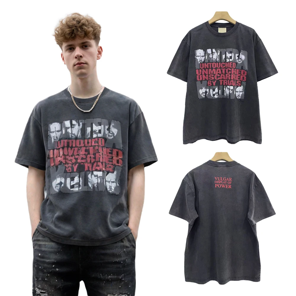 New Summer Clothing Top Y2k Graphic T Shirts Vintage Hiphop Street Style Cotton Casual Distressed Rock Revival Short Sleeve Tees