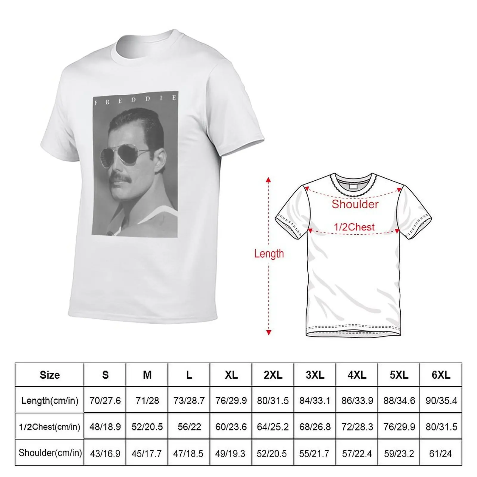 Fréddie Mércury Shades Photo Vintage T-Shirt black cotton t-shirt plain for man package t shirts for man cotton funny T-Shirt