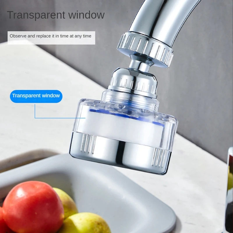 A74E- Rubinetto filtro acqua lavello, filtro rubinetto, 360 °   Filtri per rubinetti rotanti Filtrazione per rubinetti purificatore per bagno e cucina domestici