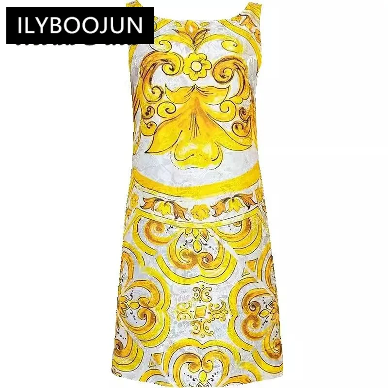 

ILYBOOJUN 2024 Summer High Quality Women‘s Dresses Bohemian Print Spaghetti Strap Backless Temperament Sexy A-Line Dresses