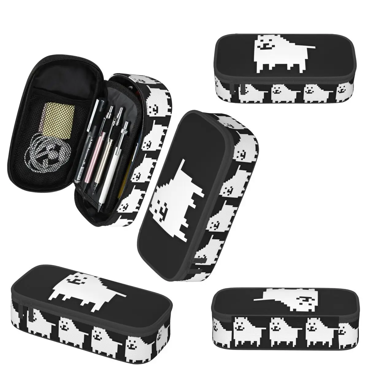 Cão irritante no espaço undertale toby videogame rpg lápis caso menino menina caneta caixa saco de papelaria suprimentos caneta titular saco