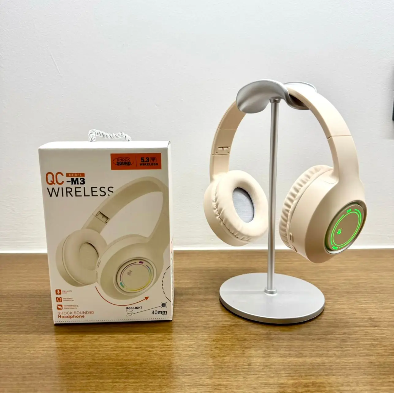 ZECAA nuevo ANC Bluetooth inalámbrico bajo auriculares 5,4 cabeza en auriculares sonido HiFi auriculares con cancelación de ruido Led juego auriculares