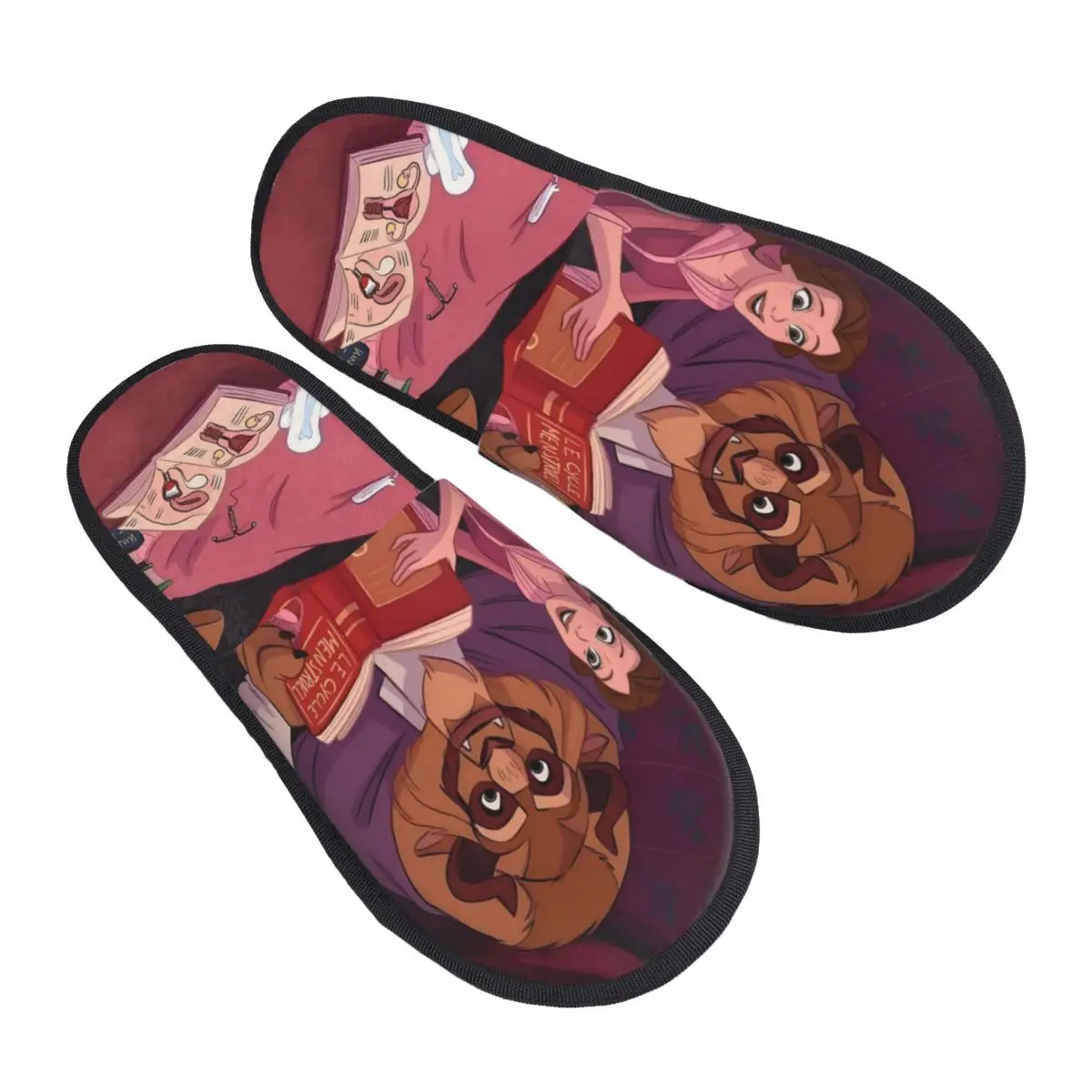 

Тапочки для гостей «Красавица и чудовище» на заказ для женщин в отеле, домашние тапочки из музыкального романтического фильма в стиле фэнтези